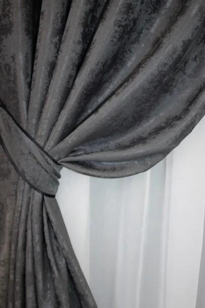 Штори на люверсах SULTAN YL жаккард 1,5х2,5 м 2 шт. Графітовий (1211ш) - фото 2 Штори на люверсах SULTAN YL жаккард 1,5х2,5 м 2 шт. Графітовий (1211ш) - фото 2