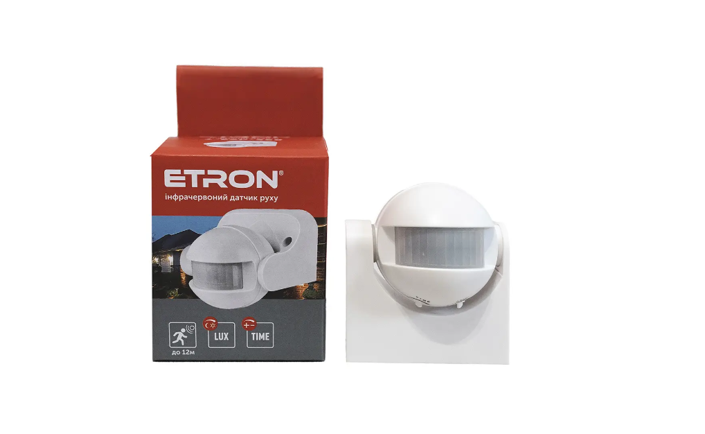 Датчик движения инфракрасный ETRON Sensor 1-ESP-358 230V IP44 с датчиком освещенности (Х1913)