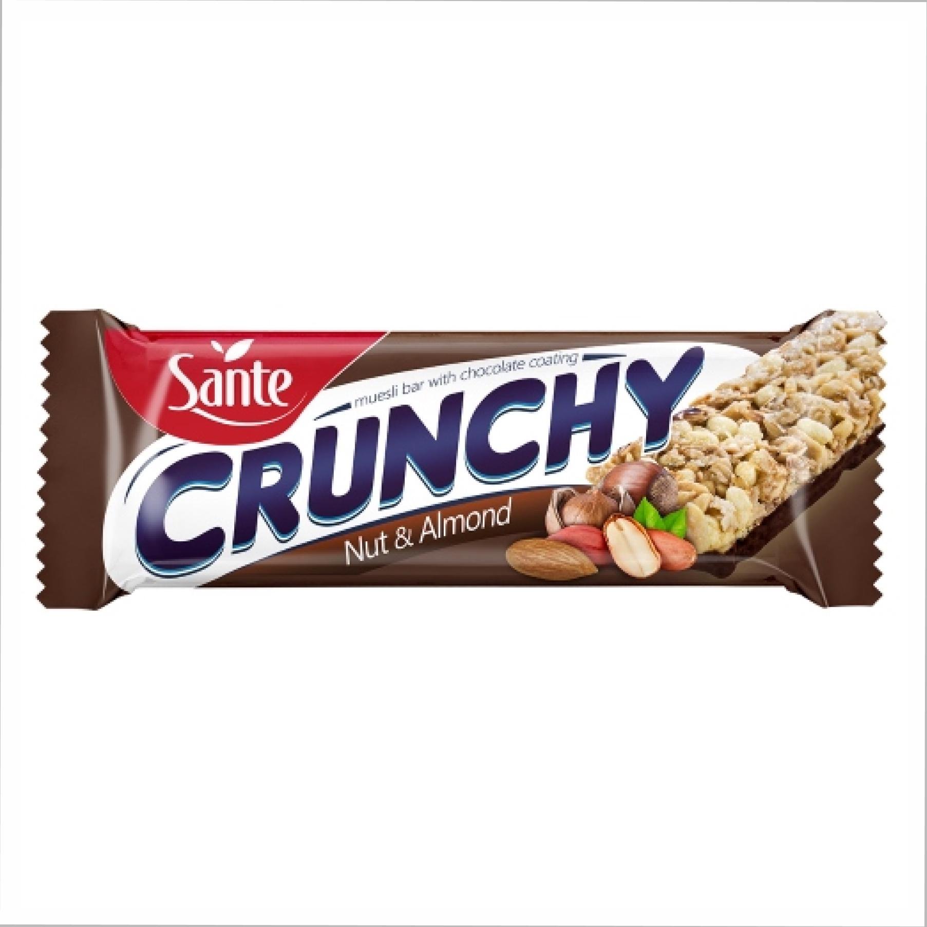 Спортивний батончик Crunchy bar 25x40 г Nuts and Almonds with Chocolate (2022-10-0965)