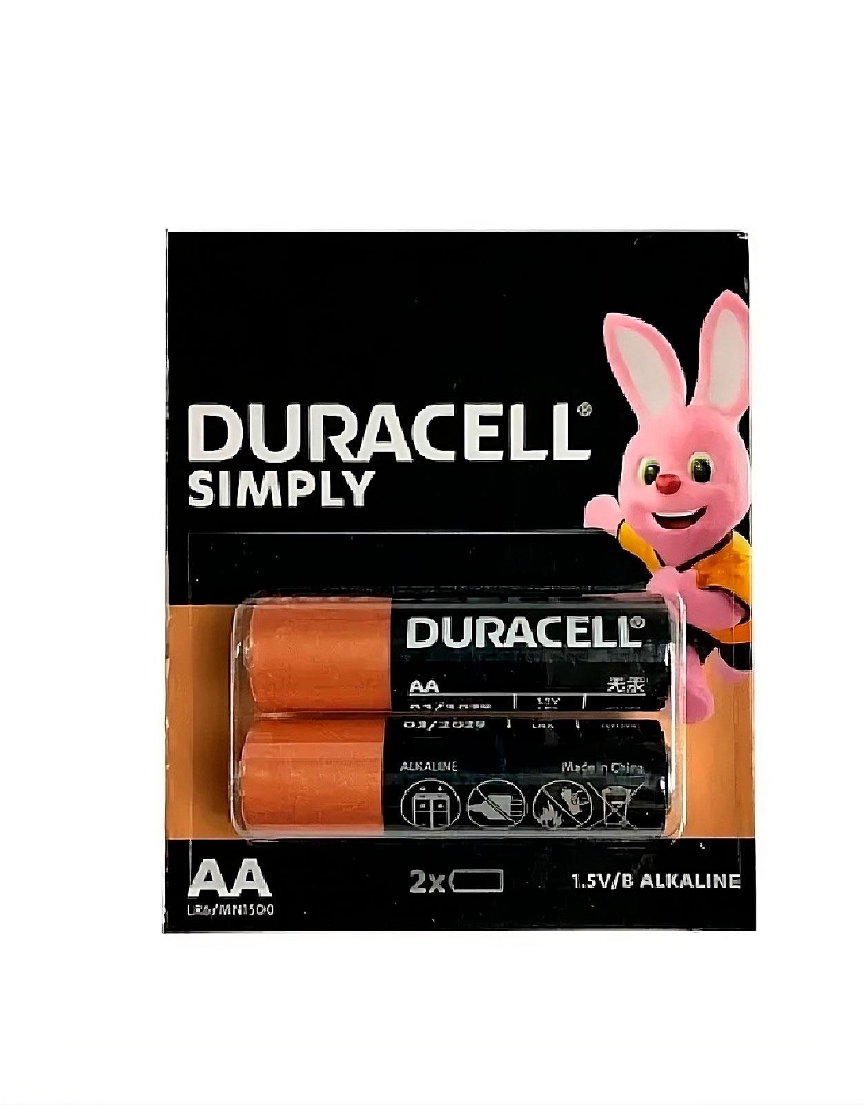 Батарейки Duracell Simply AA лужні 1,5 V LR6 2 шт. (13510175)