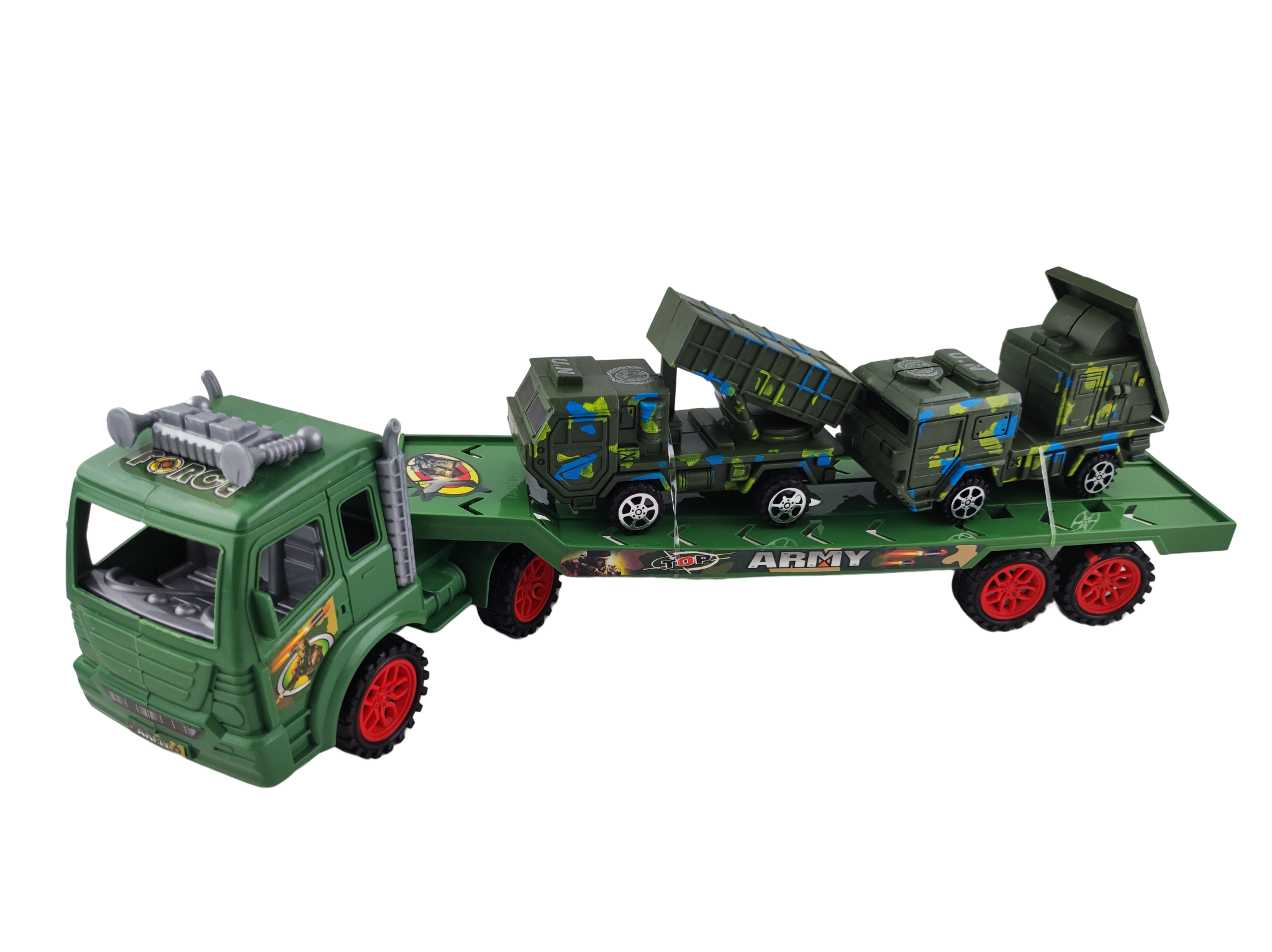 Игрушка детская Трейлер военный с двумя единицами военной техники Хаки (135755)