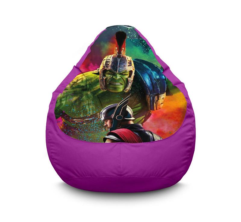 Кресло мешок iPuff Hulk and Thor Оксфорд XL 80x110 см Сиреневый