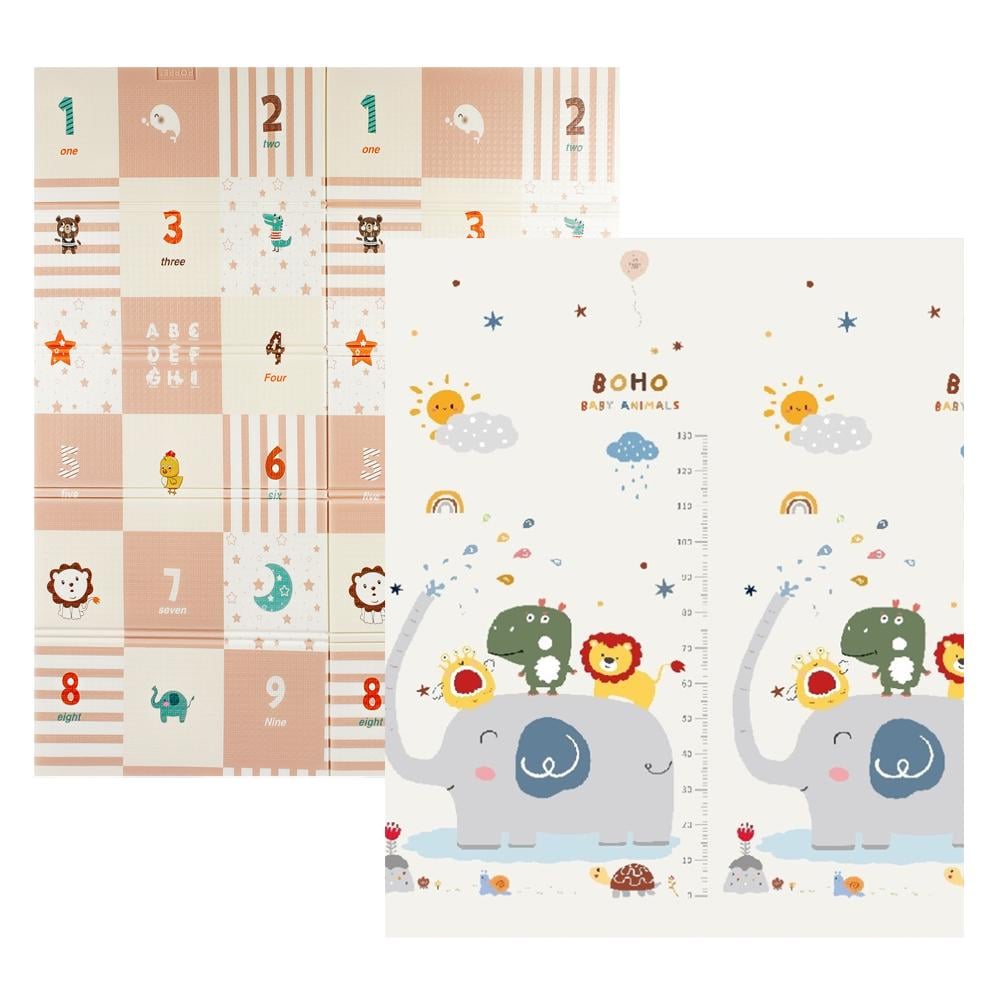 Коврик детский Poppet двусторонний Сказочный слоненок и Клеточки-интересности 150х180x1 см (PP040-150)