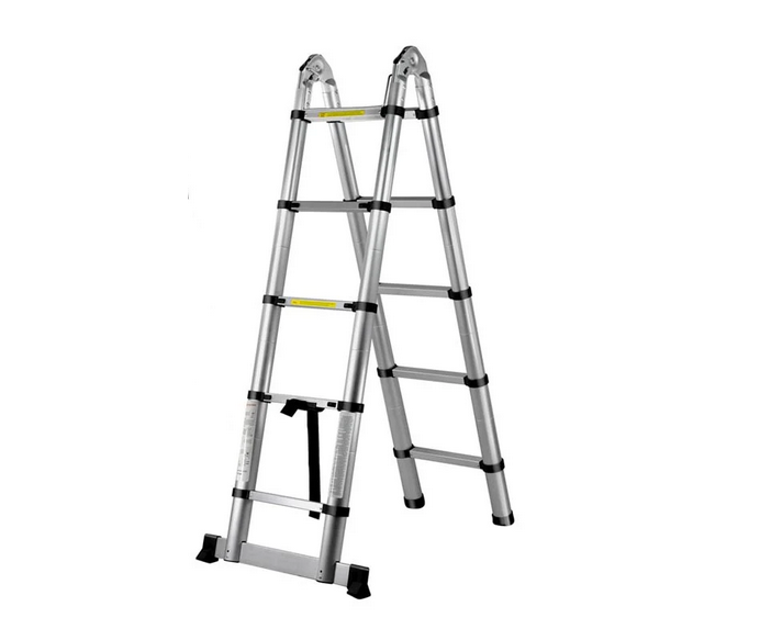 Драбина телескопічна AZ-5124 алюмінієва з протиковзкими ніжками 2,1 м (31768411)