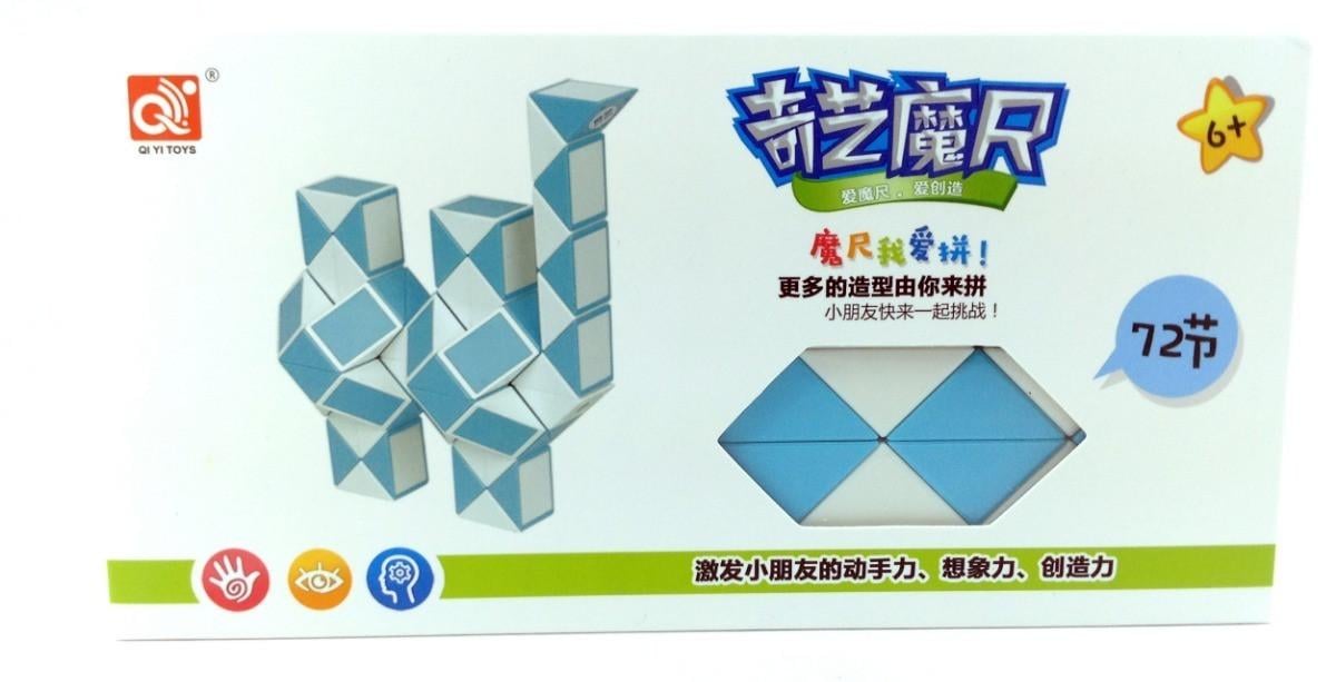 Головоломка змійка QiYi Rubik's Snake 72 елементи 126 см Blue (135559) - фото 2