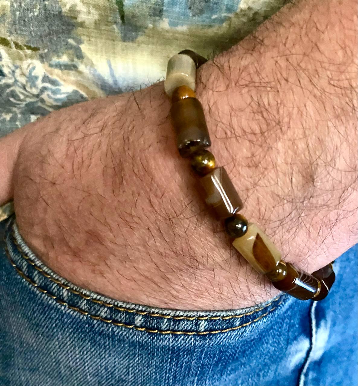 Браслет LITAURS из натурального камня агат 8х12 мм L 18-21 см (250216-1) - фото 5 Браслет LITAURS из натурального камня агат 8х12 мм L 18-21 см (250216-1) - фото 5