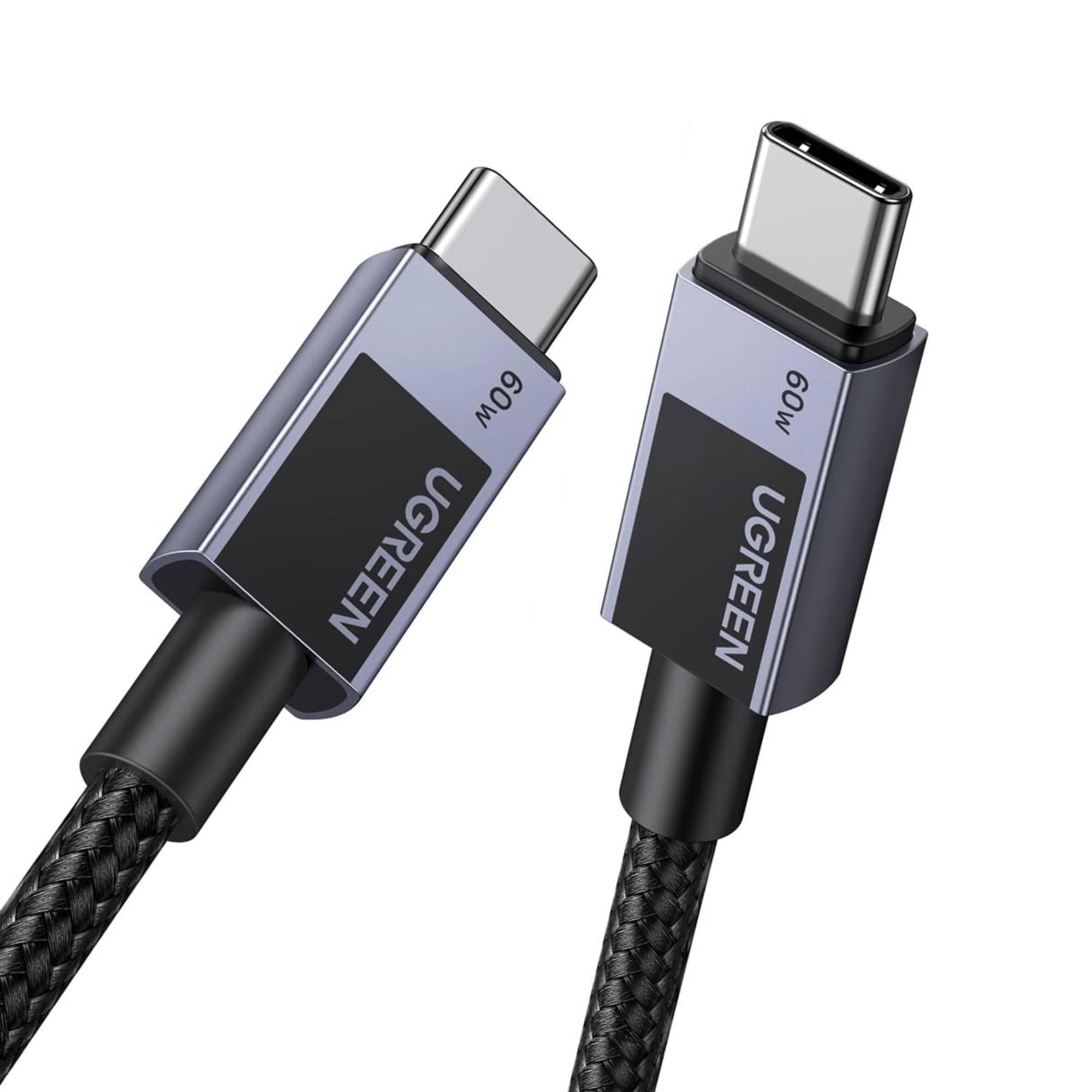 Кабель USB-C на USB-C UGREEN L524 60 Вт 3 а 1 м Серый (55765) Кабель USB-C на USB-C UGREEN L524 60 Вт 3 а 1 м Серый (55765)