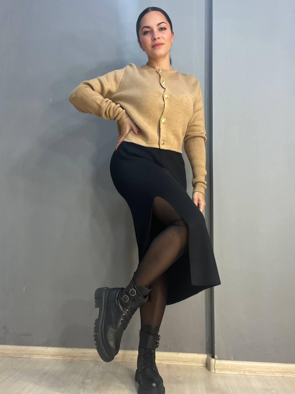 Спідниця жіноча My fashion 891 в'язка тепла розріз французька довжина OS Чорний (2949) - фото 8 Спідниця жіноча My fashion 891 в'язка тепла розріз французька довжина OS Чорний (2949) - фото 8