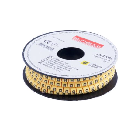 Маркер кабельный E.NEXT e.marker.stand.3.6.B символ B 3-6 мм2 350 шт./рул. Желтый (s2037084)