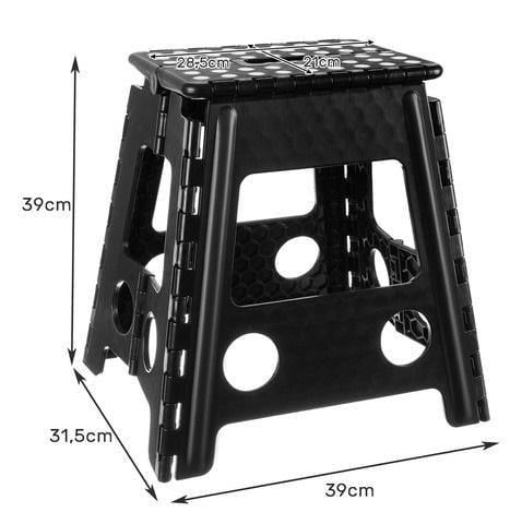 Стілець розкладний з ручкою MALATEC 18595 табурет-сходи до 100 кг Чорний - фото 2