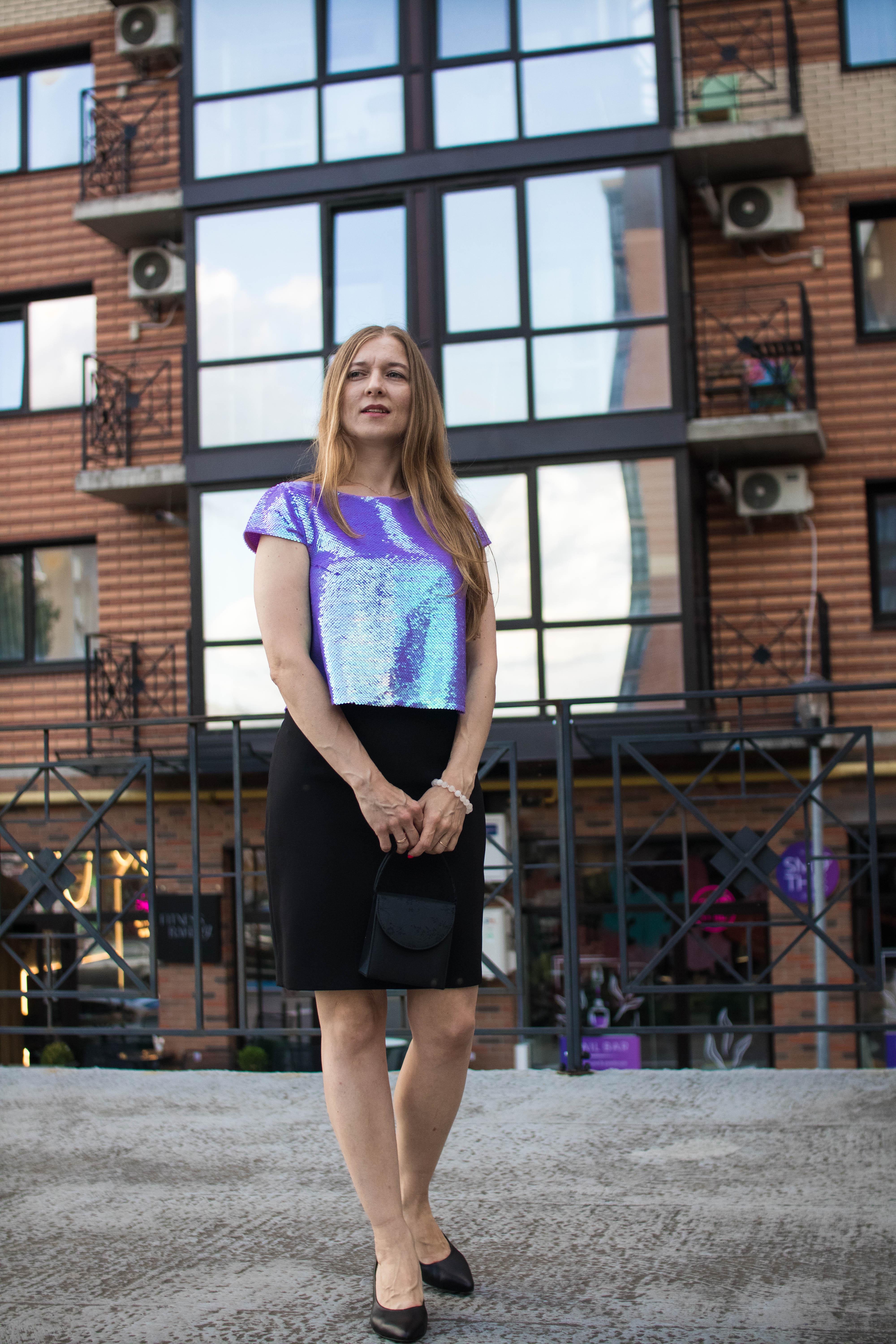 Топ з фіолетовими паєтками Хамелеон (01234567836) - фото 3 Топ з фіолетовими паєтками Хамелеон (01234567836) - фото 3