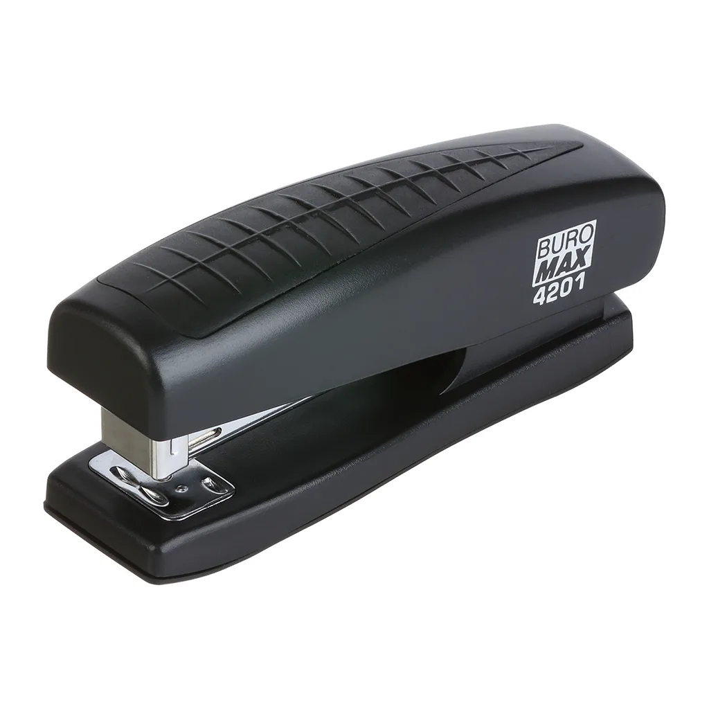 Степлер пластиковий Buromax 20 арк./скоби №24/26 123х36х52 мм Чорний (BM.4201-01)