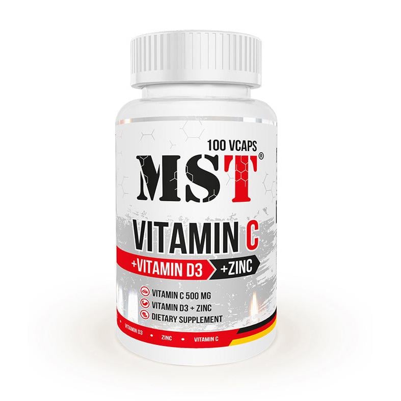 Витамин C с D3 2000 МЕ и цинком MST Vitamin C 500+D3+Zinc 100 вер. капс.