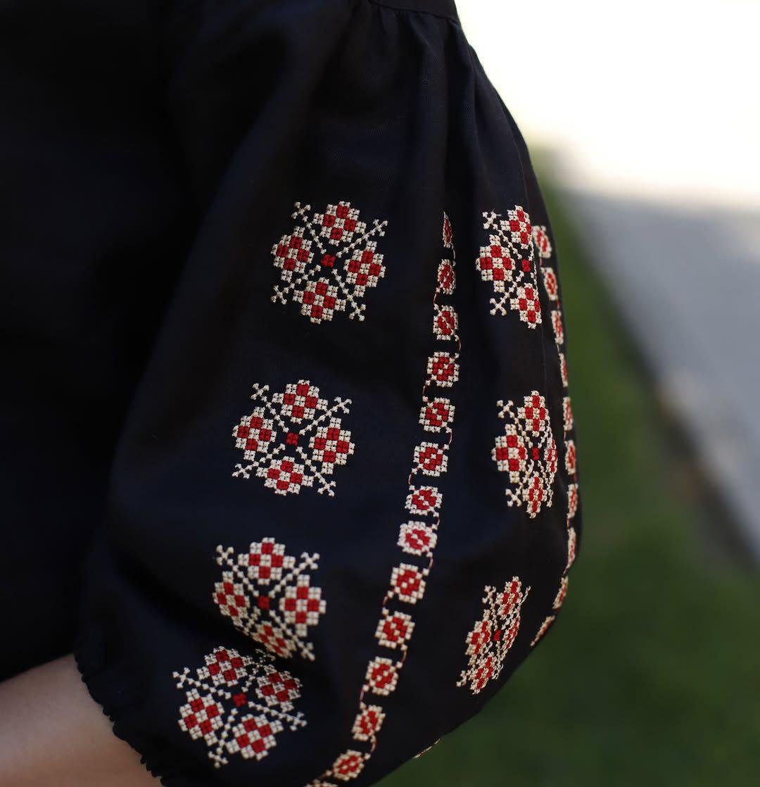 Вышиванка женская р. 44 Черный (719) - фото 5