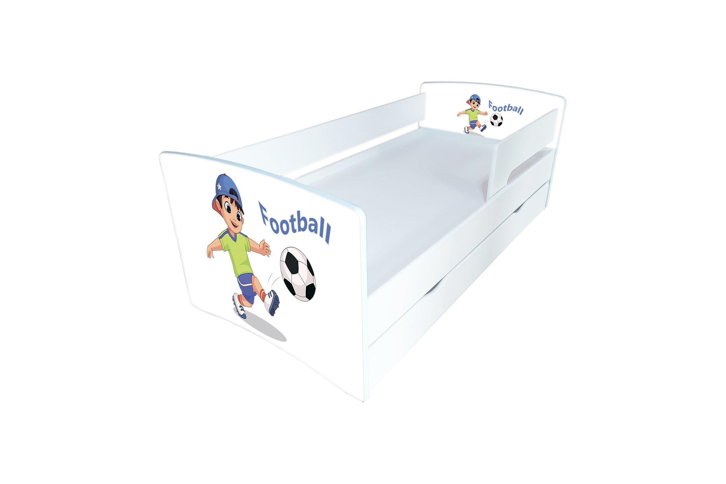 Кровать детская Viorina-Deko Kinder-cool 22 с бортиком и ящиком ламинированная ДСП 80х170 см Белый/Принт (47253)