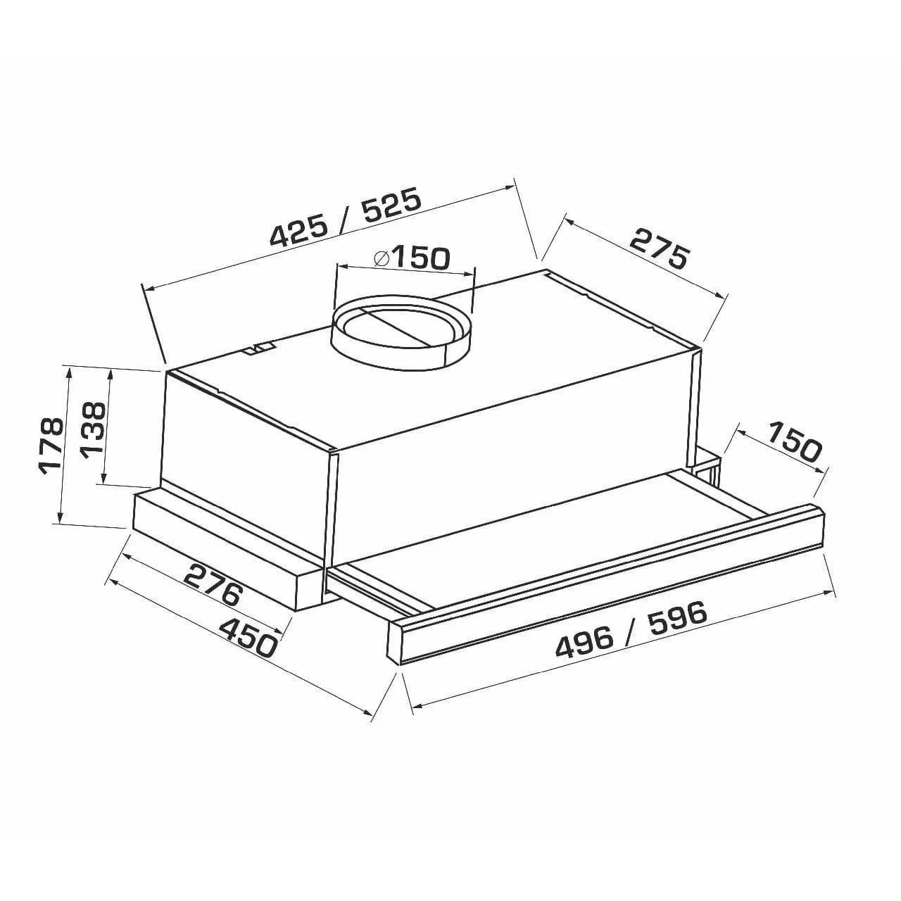 Витяжка Granado Telde 603-700 Inox Black glass (30395875) - фото 7