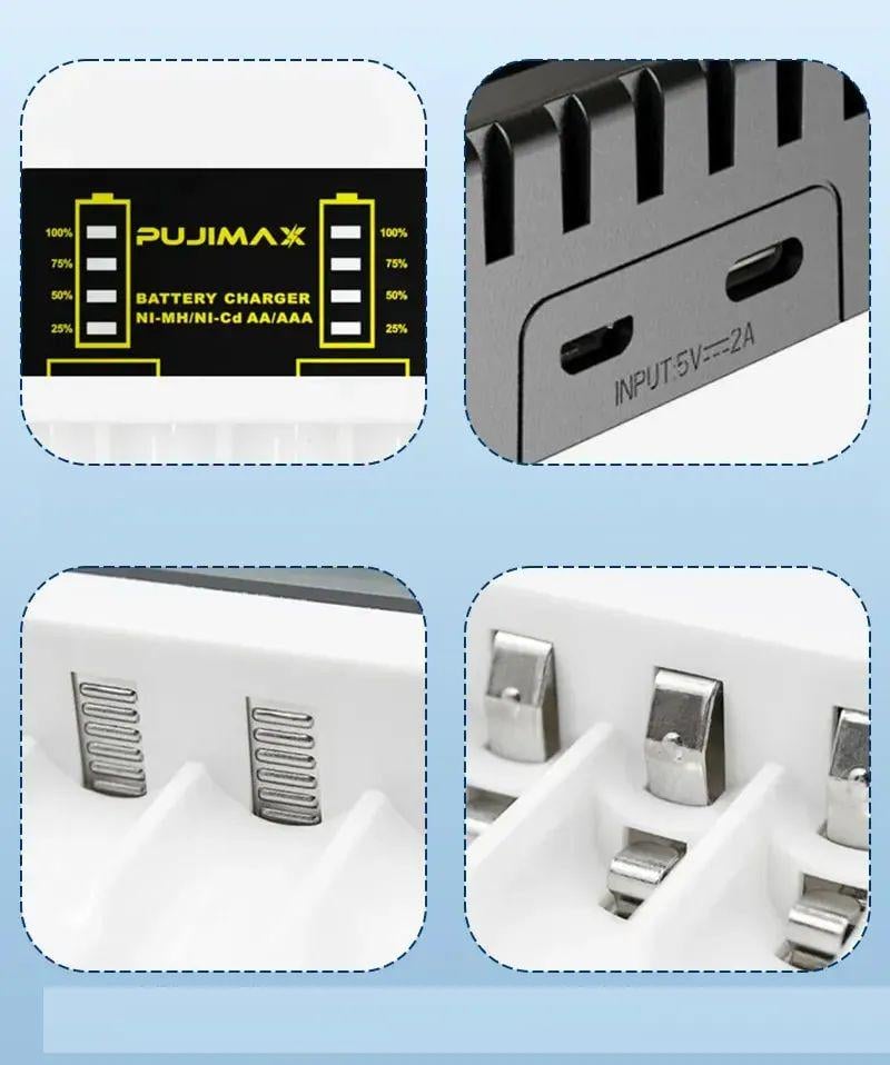 Зарядний пристрій для акумуляторних батарейок АА і ААА на 4 слоти (48) - фото 3