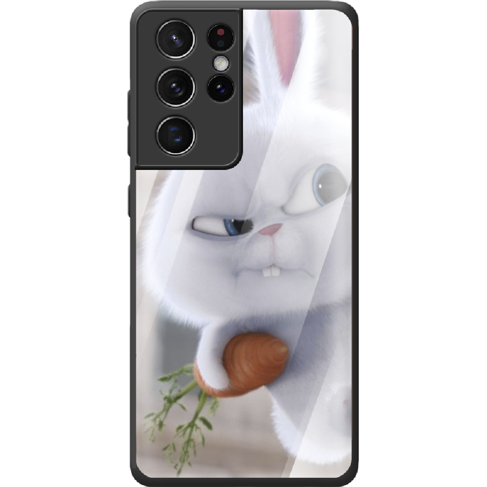 Чехол BoxFace Samsung G998 Galaxy S21 Ultra Rabbit Snowball Черный силикон со стеклом (41719-up1116-42231)