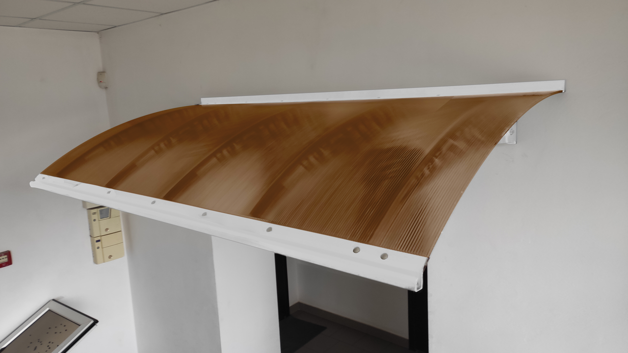 Навес над дверью сборный Dash'Ok Style сотовый 6 мм 4,05x1 м Белый/Бронзовый (21016680)