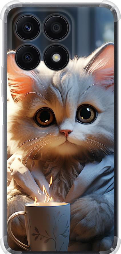Чехол на Huawei Honor X8a White cat (5646sp-2963-42517) Чехол на Huawei Honor X8a White cat (5646sp-2963-42517)