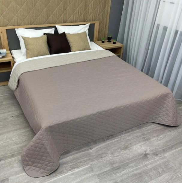 Покривало двостороннє Decorator Ultra Sonic Microfiber 140х215 см Сіро-коричневий/Бежевий (85-005)