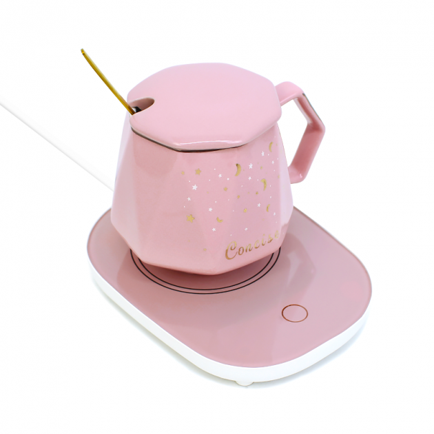 Набор чайный Lesko A26 с ложкой и термоподставкой Розовый Набор чайный Lesko A26 с ложкой и термоподставкой Розовый