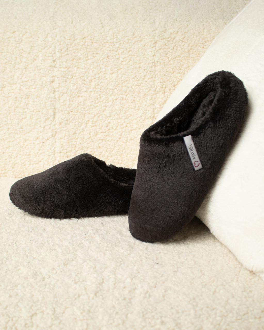 Тапочки домашние махровые закрытые утепленные Черный (2140835941)