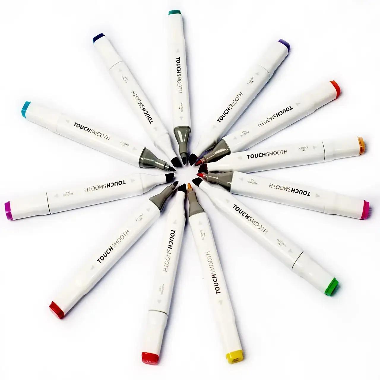 Набір маркерів для малювання та скетчінгу Touch Smooth 262 кольори спиртові та чорна підставка для маркерів - фото 10