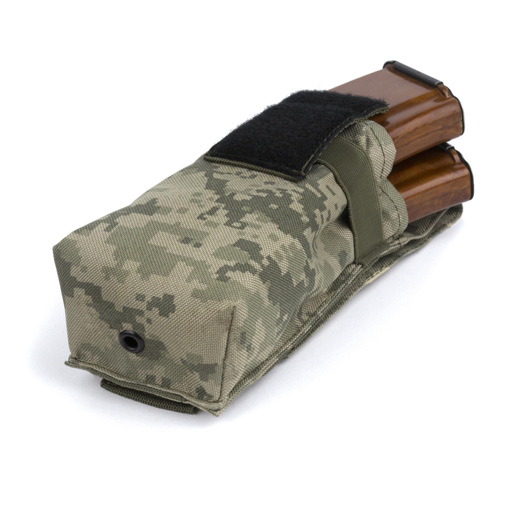 Подсумок для магазинов Dozen AK Pouch 2 Magazines закрытый Pixel Olive - фото 5