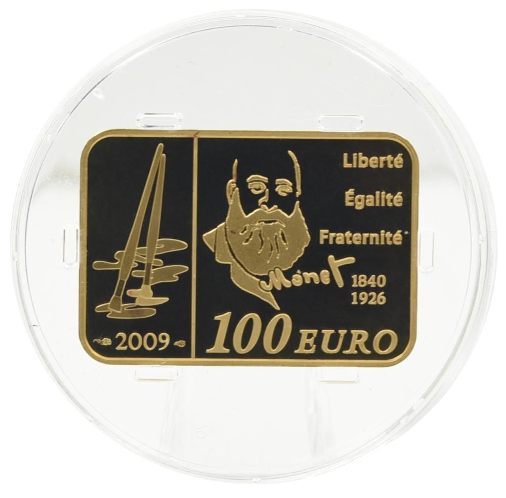 Монета Франция 100 евро 2009 Proof Художник Клод Моне Au 920 17 г (М23510)