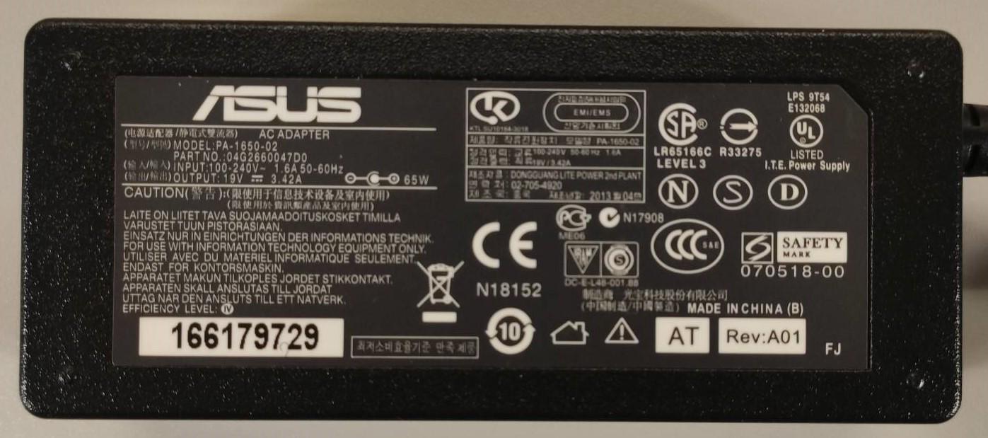 Блок живлення для ноутбука Asus 19 V 3,42 A 65 W 5,5x2,5 мм (BP2) - фото 2