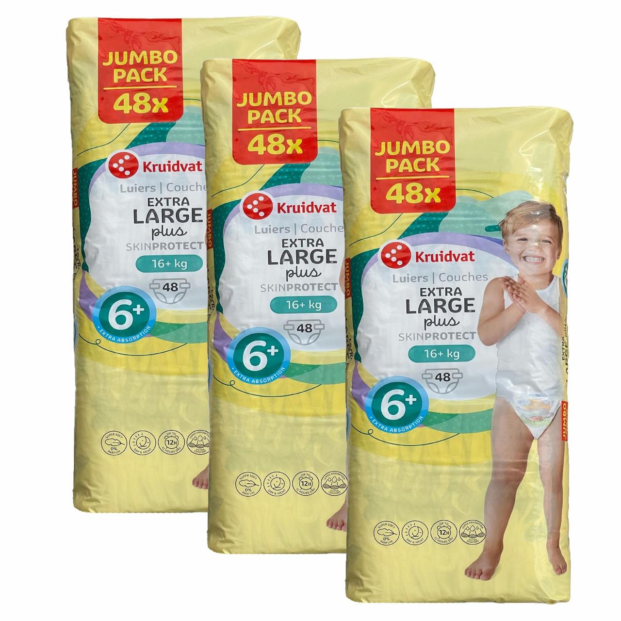 Підгузки дитячі Kruidvat Extra Large Plus 6+ 16+ кг 144 шт. (2301031479)