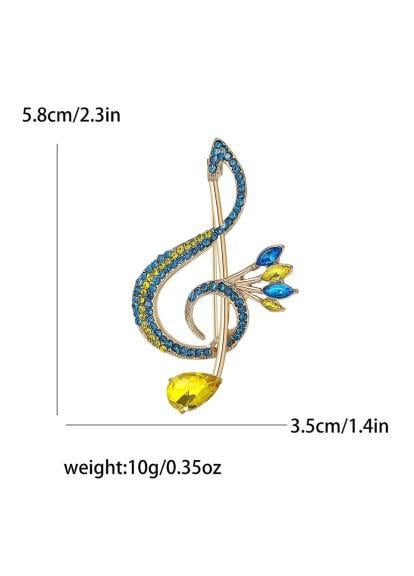 Брошка-шпилька Скрипковий ключ Жовто-блакитний (20701043) - фото 4 Брошка-шпилька Скрипковий ключ Жовто-блакитний (20701043) - фото 4
