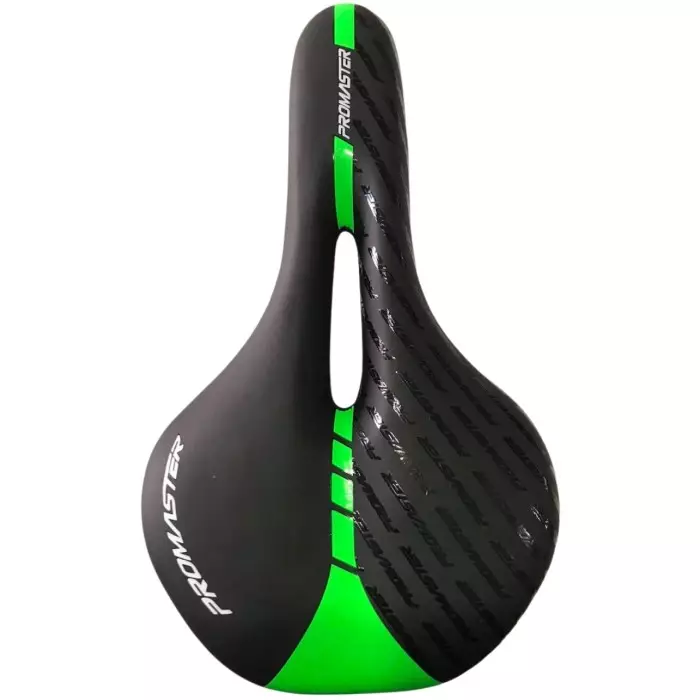 Сідло велосипедне PROMASTER спортивне з отвором Чорно-зелений (VR-10591)