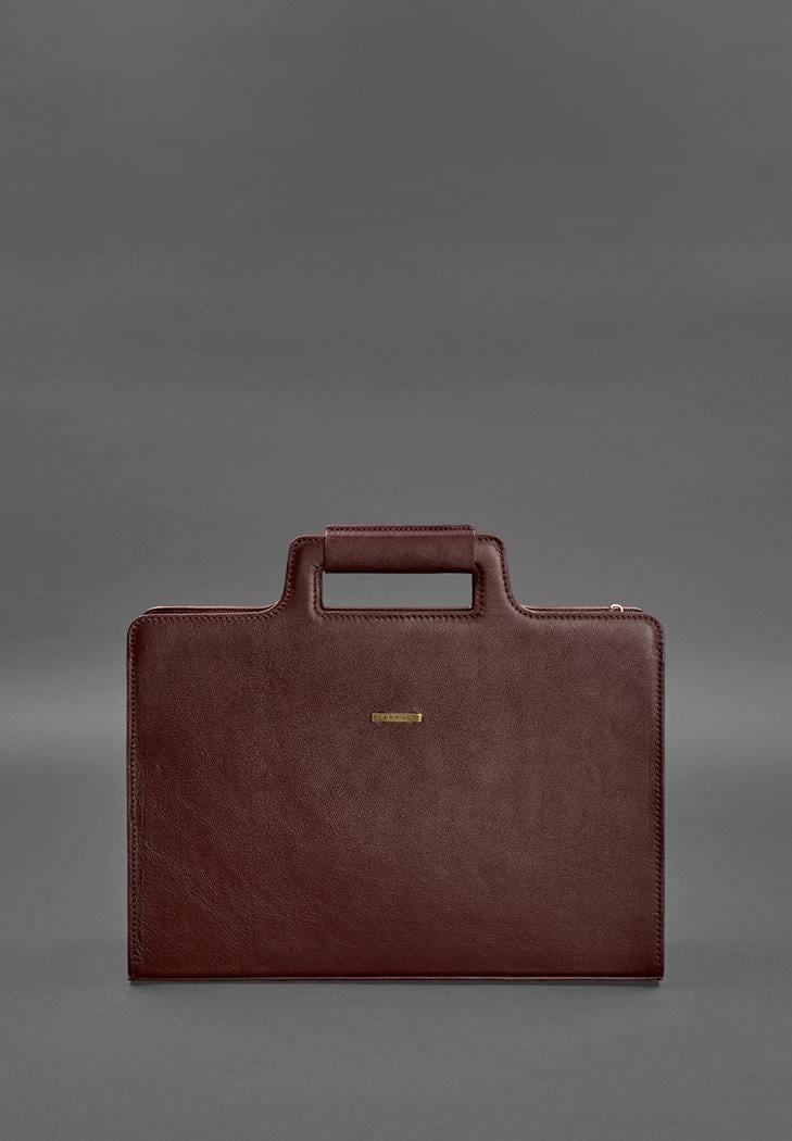 Женская сумка кожаная для ноутбука и документов Бордовый (A-026692) - фото 3