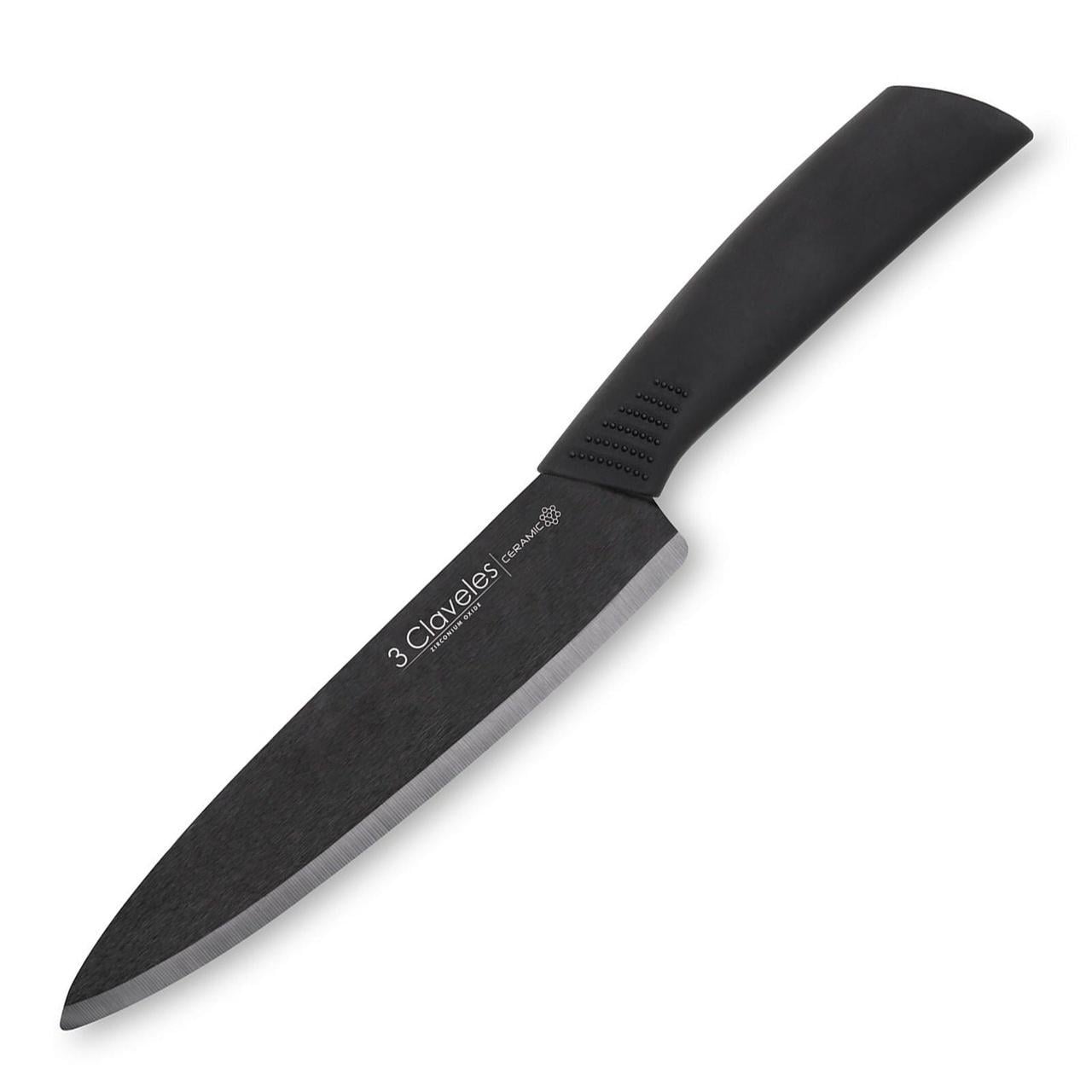 Кухонный шеф-нож керамический 3 claveles с покрытием Soft-touch 200 мм Черный (2079268860)
