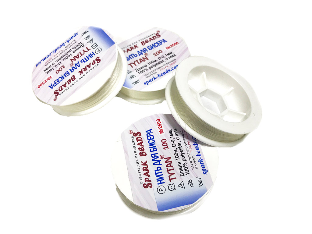 Нитки для бисера TYTAN № 2500 0,1 мм 100 м Белый - фото 2 Нитки для бисера TYTAN № 2500 0,1 мм 100 м Белый - фото 2