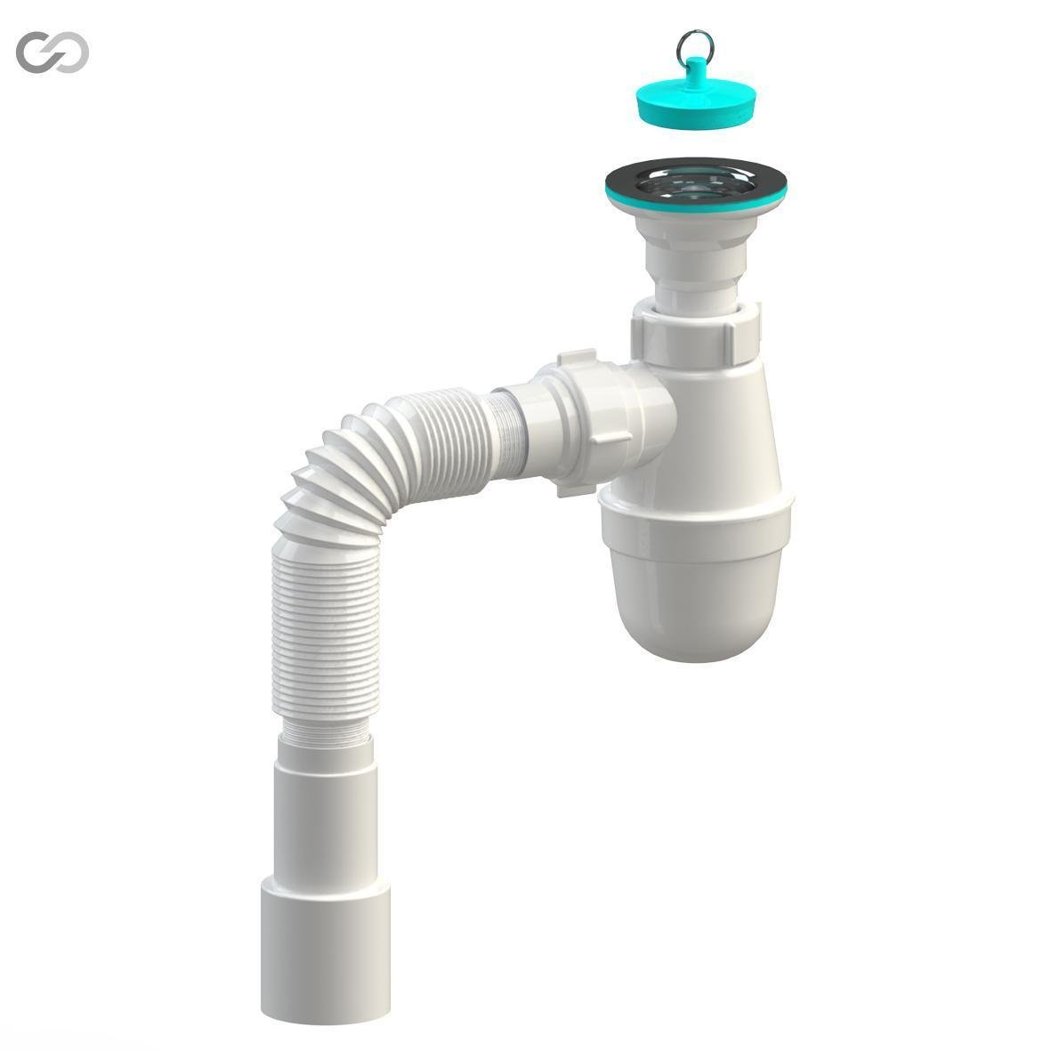 Сифон SoloPlast У0110 для мойки и умывальника с гибким отводом 600 мм (2518198492) - фото 2 Сифон SoloPlast У0110 для мойки и умывальника с гибким отводом 600 мм (2518198492) - фото 2