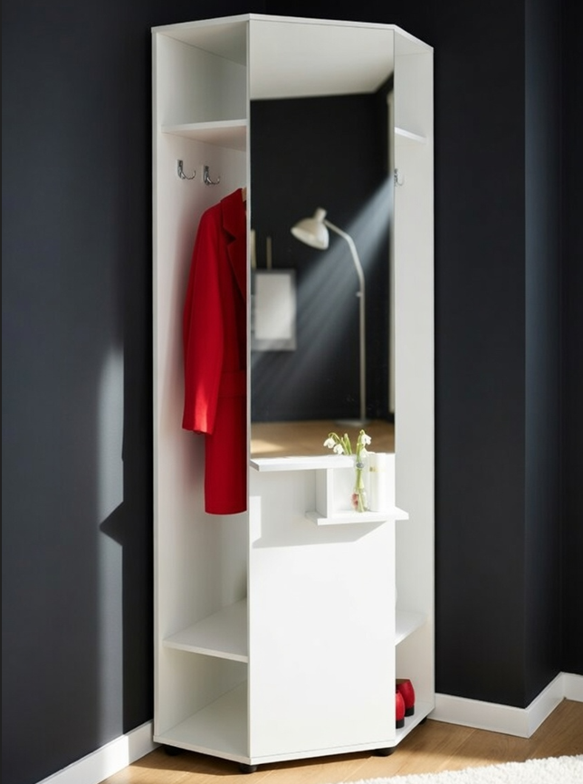 Прихожая угловая Мастер Форм Корнелия 580х580х1960 мм белая