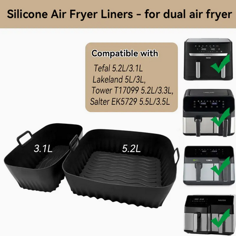 Набір форм силіконових для фритюрниць маленька та велика 2 шт. Чорний (SAM-278Bl) - фото 4