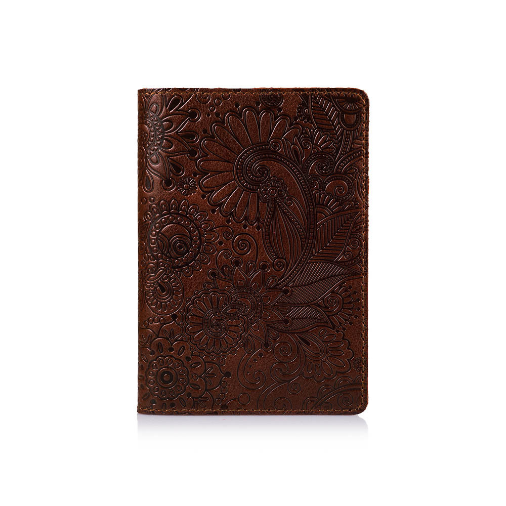 Портмоне Mehendi Art из натуральной кожи для документов Коньячный (AD-01-C19-1436-T005)