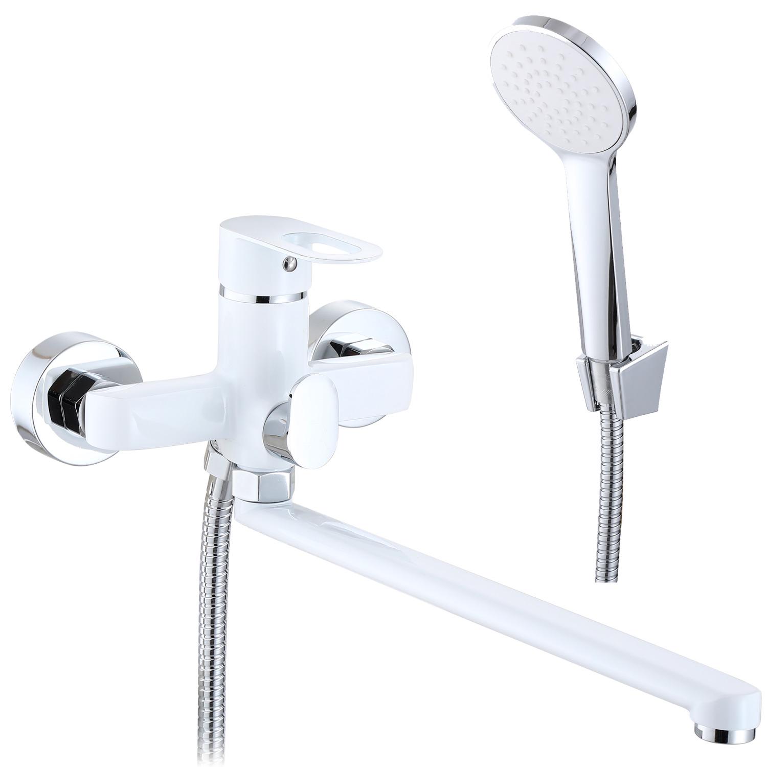 Смеситель для ванны Lidz Latwa LDLAT005WHI45425 однорычажный Белый (227077)