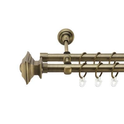 Карниз трубчатый двухрядный Orvit Борджеза 19/19 мм 320 см Антик (009-2790)