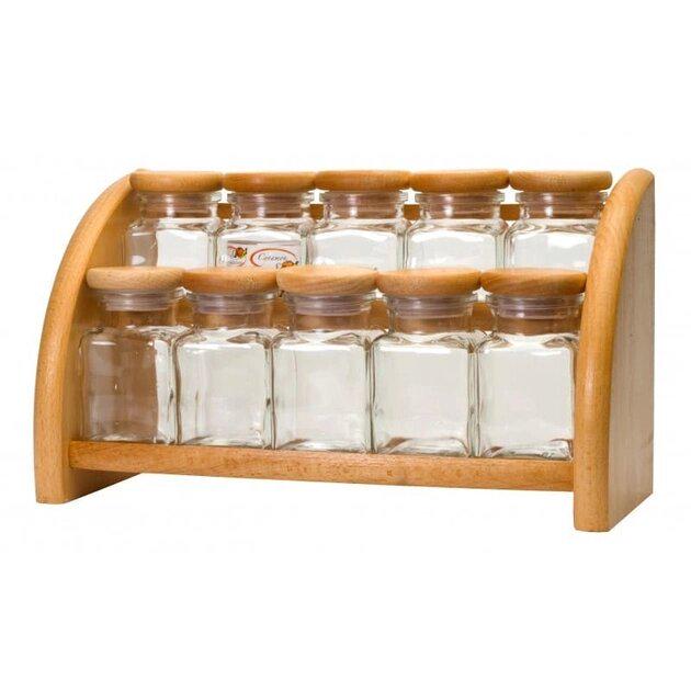 Набір для спецій Practic President Line на 10 пр. на полиці 5х150 + 5х120 мл (PRC-2718) - фото 2 Набір для спецій Practic President Line на 10 пр. на полиці 5х150 + 5х120 мл (PRC-2718) - фото 2