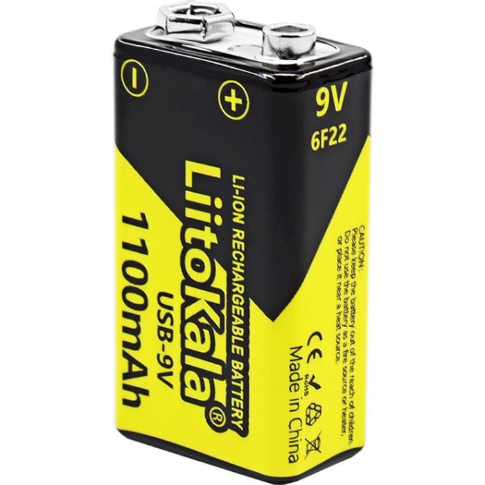 Батарейка аккумулятор КРОНА LiitoKala 1100 mAh 9V TYPE-C выход для зарядки