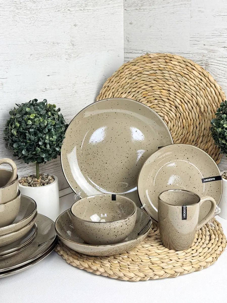 Сервіз столовий Ardesto Emilia AR0018EBR 18 пр. Кава з молоком (8-6-5093035)