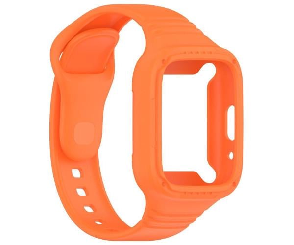 Ремешок силиконовый с чехлом для Redmi Watch 3 Оранжевый