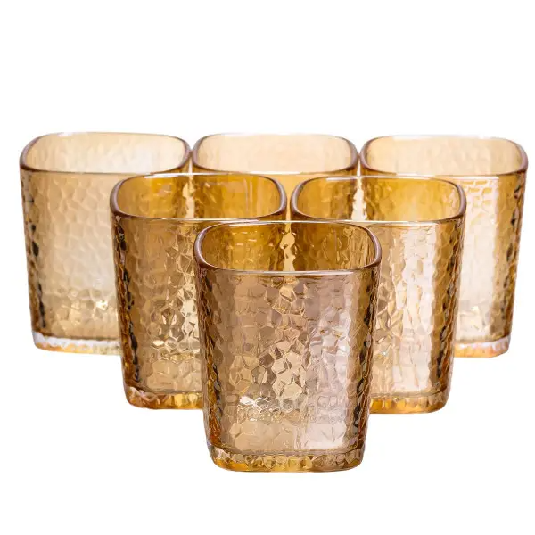 Набір склянок із товстого скла квадратних 6 шт. по 250 мл Коричневий