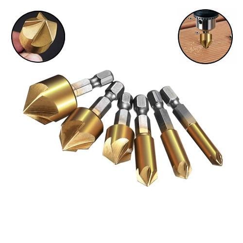 Свердла із зенковкою HSS 6/8/9/12/16/19 мм 6-гранні HSS-сталь 6 шт. (439238) - фото 2 Свердла із зенковкою HSS 6/8/9/12/16/19 мм 6-гранні HSS-сталь 6 шт. (439238) - фото 2