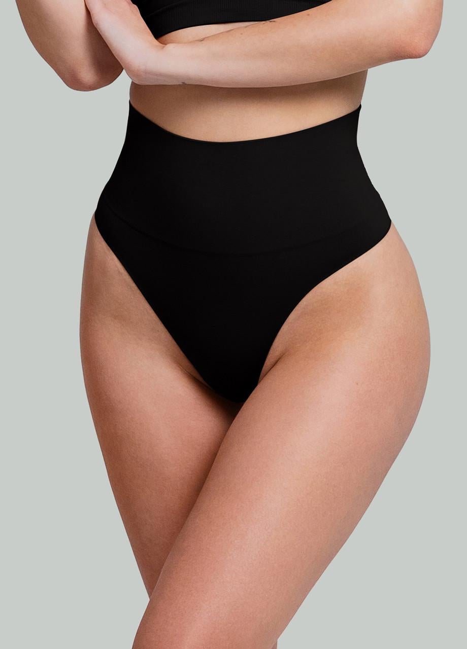 Трусы стринги женские бесшовные Giulia STRING SHAPEWEAR с высокой посадкой и легким моделирующим эффектом S/M Черный (3014917861)